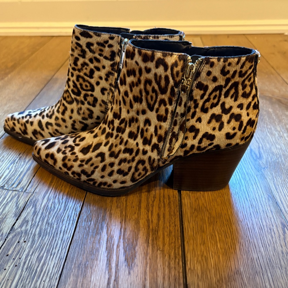 Sam Edelman cheetah print booties.